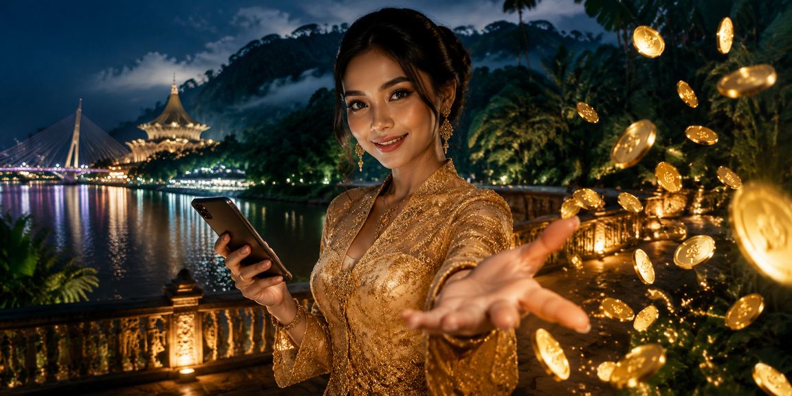 Suasana deposit tempatan di Kuching dengan pakaian kebaya menggambarkan identiti Malaysia